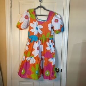Maude Vivante Floral Aria Dress Tiered Ruffle Short Sleeve Colorful Small NWT